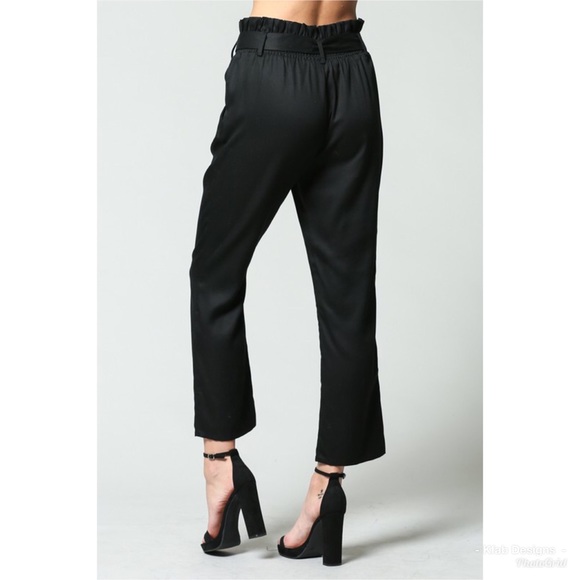 ❤️ FATE Brand Paper Bag Waist Tie Flare Pants! - Picture 4 of 8